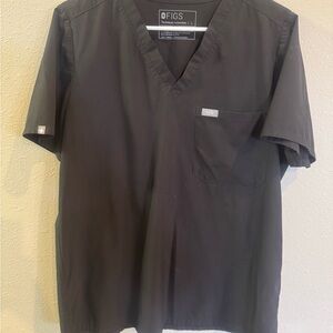 Figs Black Scrub Top